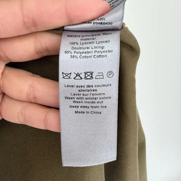 Zadig & Voltaire Trench Coat Medium Green La Parisienne Lyocell Military Belted - Picture 11 of 16